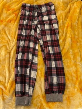 Plaid Cotton Lounge Pants - Red, Black & White
